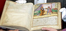 Die im Besitz der UNIQA stehende Bilderhandschrift zum Leben des heiligen Wenzel wurde von 26. November 2009 bis 31. Jänner 2010 als Leihgabe in einer Ausstellung der Österreichischen Nationalbibliothek präsentiert. (Bild)