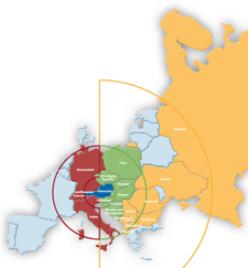 Starke Präsenz in Zentral-, Ost- und Südeuropa (Landkarte)