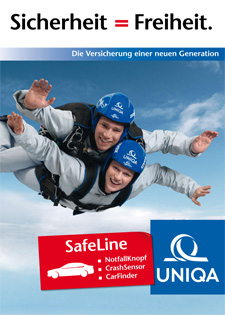 SafeLine – die erste Versicherung, die Leben retten kann – hat UNIQA auf den europäischen Märkten eine Vorreiterrolle eingebracht. (Werbesujet)