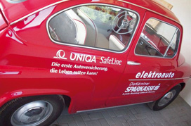 Als Innovationsführer bietet UNIQA seit 2010 eine Kfz-Versicherung auch für Elektrofahrzeuge an. Im Bild das erste von UNIQA versicherte Solar-Auto. (Bild)