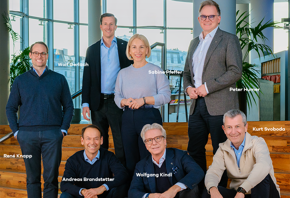 Rene Knapp, CEO Andreas Brandstetter, Wolf Gerlach, Sabine Pfeffer, Wolfgang Kindl, Peter Humer, Kurt Svoboda
