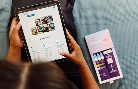 Tablet-Screenshot mit mavieme-Webseite